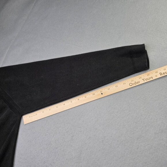 Talbots Sweater Women M Black Cardigan Tunic Button Minimalist Academia Vintage - Picture 10 of 10